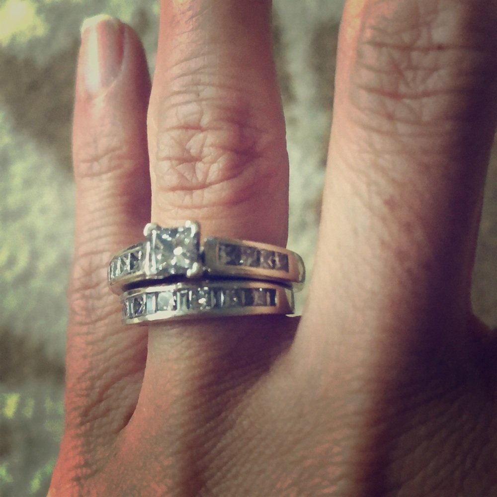 Princess cut wedding band